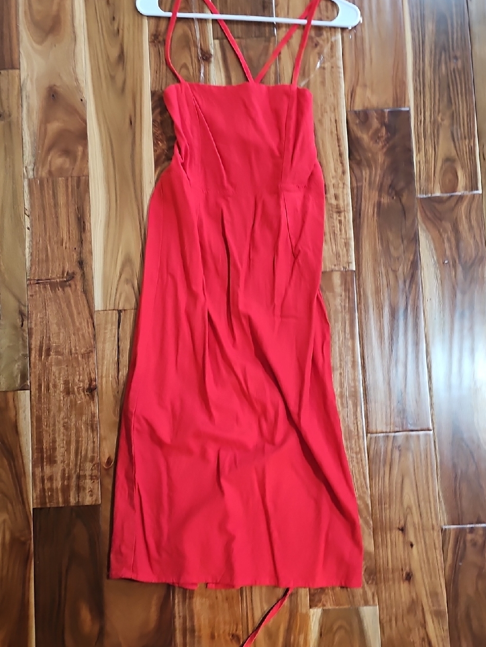 Red Strappy Midi Dress - Women